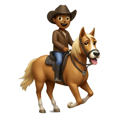 dog riding horse sticker