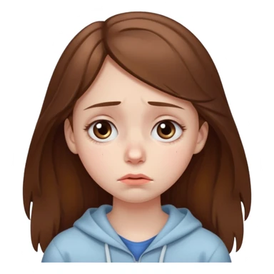 brown haired girl puffy swollen sad eyes sticker
