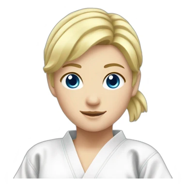 judoka-girl-blond-short hair-blue eyes sticker