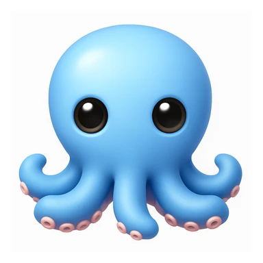 Make an octopus emoji exactly like the reference image, in iOS emoji style. Same shape, color, and details, smooth and shiny. Add a subtle highlight. sticker
