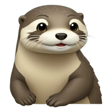 loutre qui jardine sticker