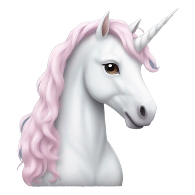 Fullbody White unicorn with pastel color mane  sticker