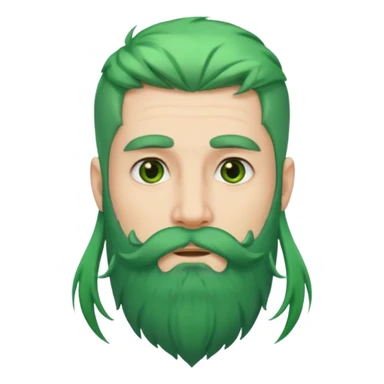 green long hair and beard man sticker