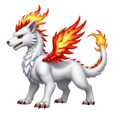 Metallic Fiery Aerial Wickerbeast-Reshiram-canine sticker