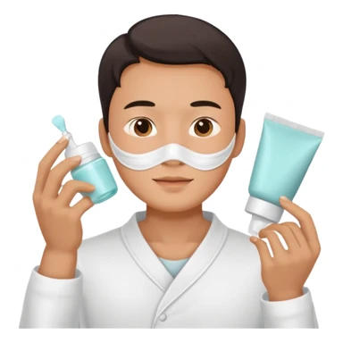 chinese man doing skincare sticker