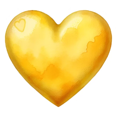 yellow heart with watercolor effect sticker
