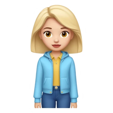 A 3D emoji with a Disney style that the depicts a person who is learning to become a fashionista as her highchool extended profile. She is young in a highschool age. sticker