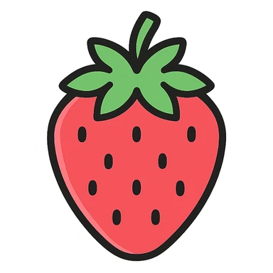 A single strawberry sticker