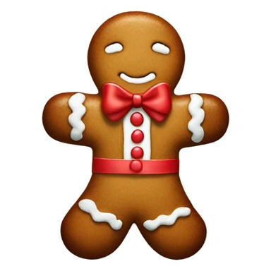 Gingerbread man with red bow sticker