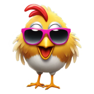 chicken with sunglasses dancing rave lights sticker