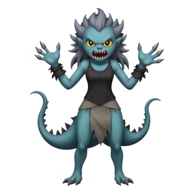 dark angry siren monster, full body sticker