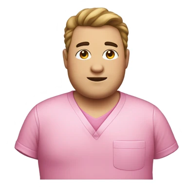 Chubby man wearing a pink scrub sticker