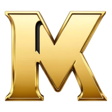 letters BLK with gold outline sticker