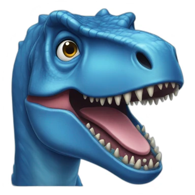 blue t-rex head sticker