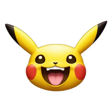 Grinning squinting pikachu, only head sticker