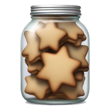 Realistic jar of star shaped frosted gingerbread cookies sticker