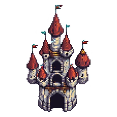fantasy castle pixel art style sticker