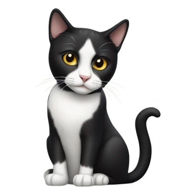 Tuxedo cat with black spot under nose sticker