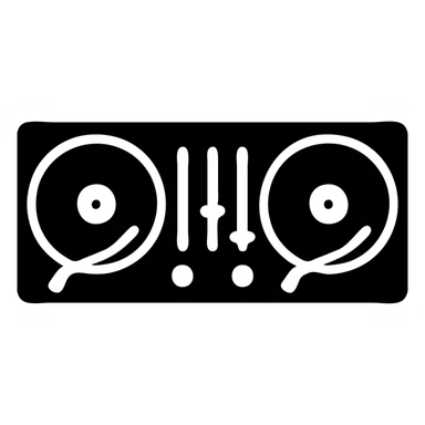 A DJ setup with turntables sticker