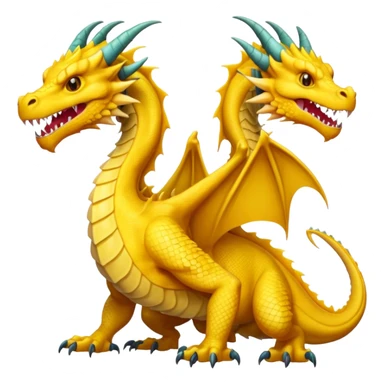 A yellow three head dragon sticker