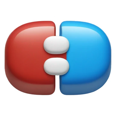 half red and half blue medicine pill sticker