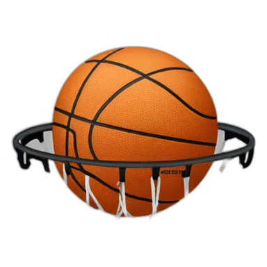 Basketball going in a hoop sticker
