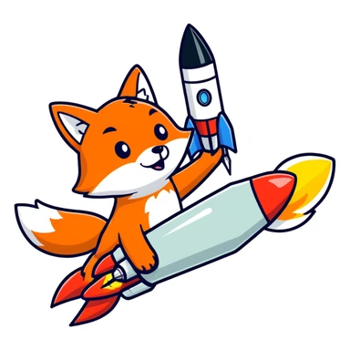 Fox fire a rocket sticker