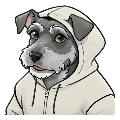 Schnauzer in a hoodie sticker