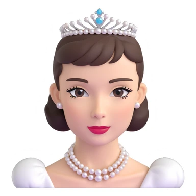 Audrey Hepburn iconic Breakfast at Tiffany's look with tiara and pearls sticker