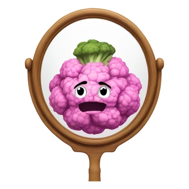 pink cauliflower looking in mirror sticker
