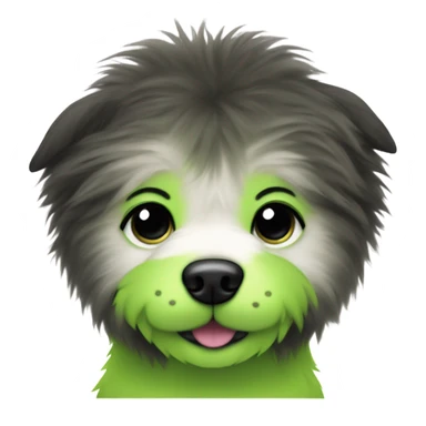 lime green fluffy dog pointy ears sticker