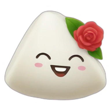 onigiri avec un pancarte marqué rozen sticker