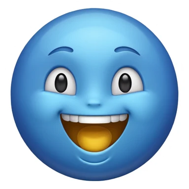 create a blue exited emoji sticker