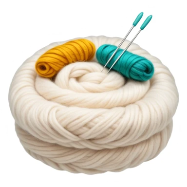 Felting icon, wool fibers being transformed into felt, felting needles, soft texture of felted wool, visible wool layers, minimalistic style, clean lines, transparent background. sticker