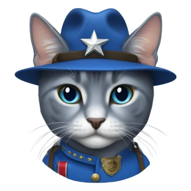 Blue Russian cat Texas Ranger sticker