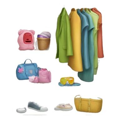 wardrobe with children's things sticker