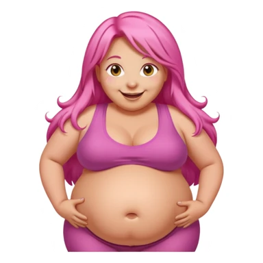  fat tan long pink hair nicki minaj with inflated belly sticker
