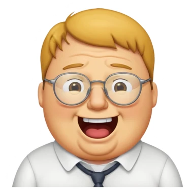 peter griffin with glasses as a laughing crying emoji sticker