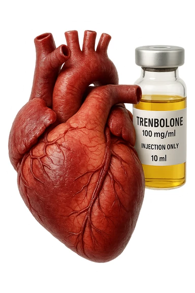cuore umano anatomico con FIala MEDICa DI Trenbolone che gli FLUTTUA dietro, iperrealistico 4k, isolato su sfondo bianco, iperrealistico 4k, isolato su sfondo bianco sticker