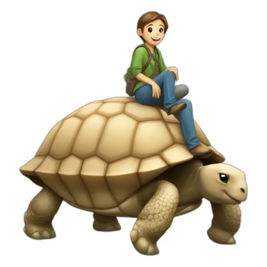 Un Chameau sur une tortue sticker