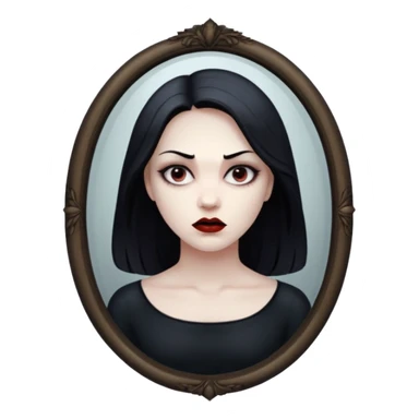 killer on mirror behind woman sticker