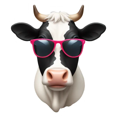 cow with sunglasses sticker