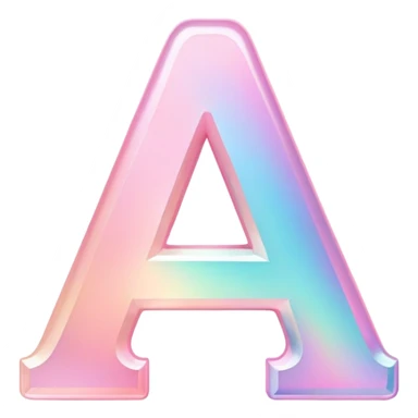 Iridescent pastel pink Font setting icon with letter A sticker