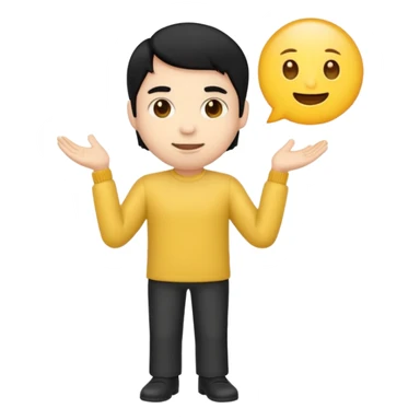 emoji man light skin and black hair, CUERPO COMPLETO sticker