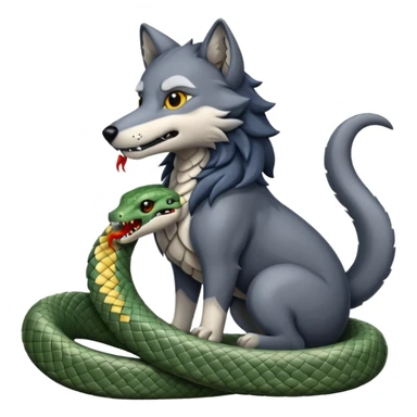 un lupo ed un serpente sticker
