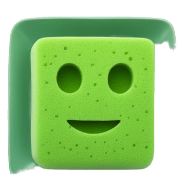 green flat square dish sponge sticker