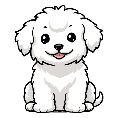 White dog with curly hair (maltipoo) giving the middle finger  sticker