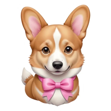 more Cute welshcorgi with pink ribbon sticker