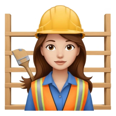 beautiful girl with long brown hair renovating her apartment sticker