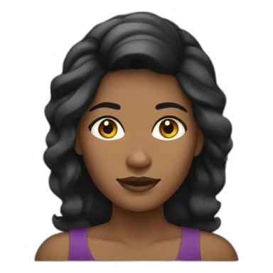 Mujer negra de cabello negro liso sticker